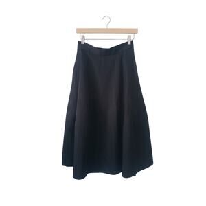 COS Cotton Poplin Black Midi Skirt Size 6